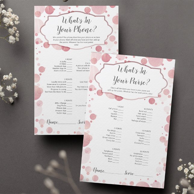 Lámina Juego Baby Shower | ¿Qué hay en tu teléfono / cart (Subido por el creador)