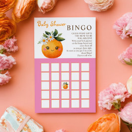 Lámina Juego BINGO Baby Shower Naranja pequeño