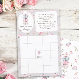 Lámina Juego 'Bingo Regalo' de la ducha de bebé de macaro