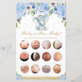 Lámina Juego Blue Floral Cute Elephant Baby o Bebe Belly
