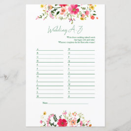 Lámina Juego boda A a Z | Ducha Británica Floral Brillant