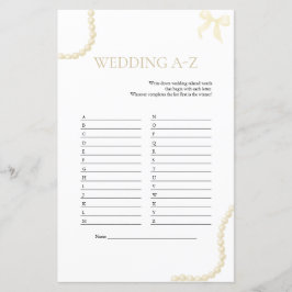 Lámina Juego boda A a Z | Pearls & Prosecco Shower