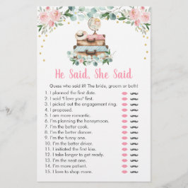 Lámina Juego Bridal He Said She Said de Floral Rosa