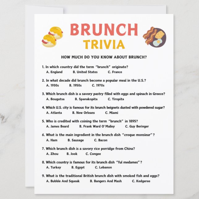 Lámina Juego Brunch Trivia (Anverso)