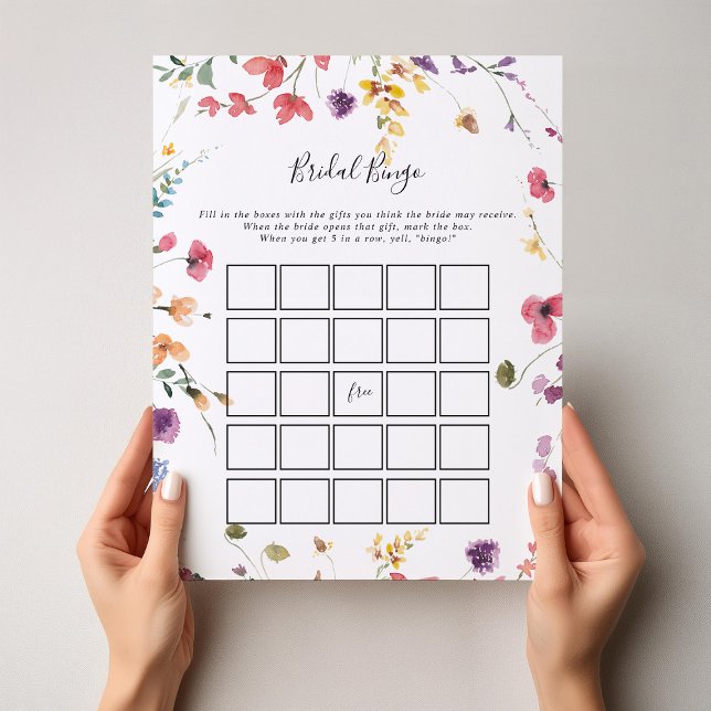 Lámina Juego clásico de bingo de novia floral salvaje (Subido por el creador)