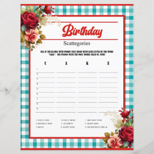 Lámina Juego clásico de categorías de fiesta de cumpleaño