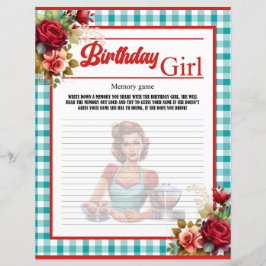 Lámina Juego clásico de memoria de cumpleaños azul