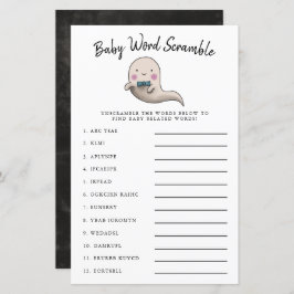 Lámina Juego "Cuadros Boy Ghost Baby Word Scramble"