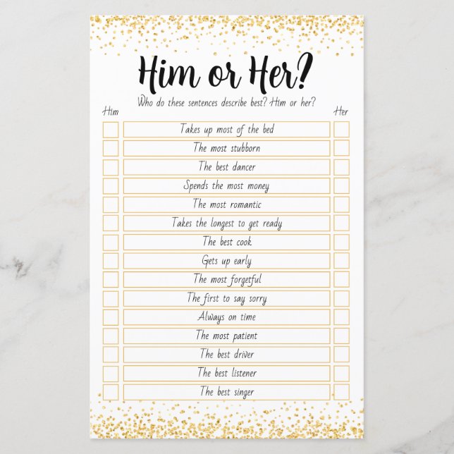 Lámina Juego de 50 años Boda personalizado (Anverso)