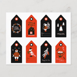 Lámina Juego de 8 Navidades de corte rojo y negro