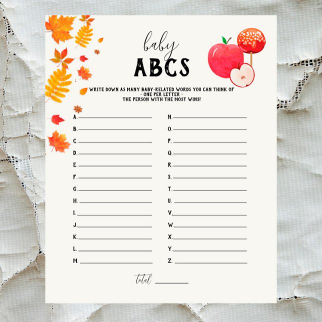 Lámina Juego de ABC del bebé Baby Shower rojo Caramel (Subido por el creador)
