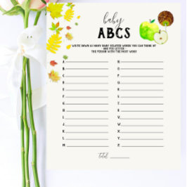 Lámina Juego de ABC del bebé Baby Shower verde de Apple