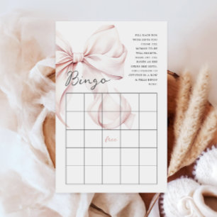 Lámina Juego de actividad de Bingo de Chica de Bow Rosado