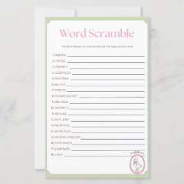 Lámina Juego de actividad de palabras desordenadas para b