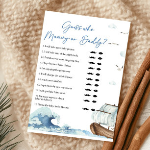 Lámina Juego de Adivina Quién Es Mamá o Papá de Barco Náu