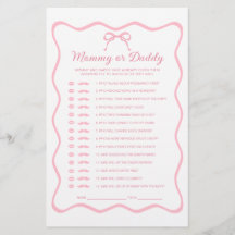 Juego de Adivina Quién para Baby Shower con Lazo C