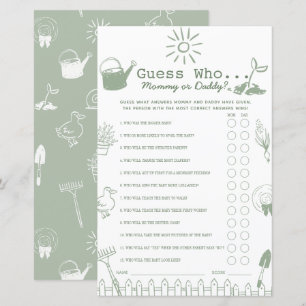 Lámina Juego de Adivina Quién para Baby Shower Little Spr