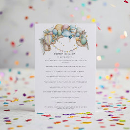 Lámina Juego de adivinación de Baby Shower con globo de a