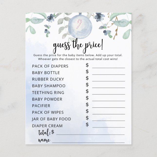 Lámina Juego de adivinación de precios de invierno (Anverso)