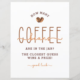 Lámina Juego de adivinación del tema del café en Baby Sho