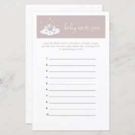 Lámina Juego de adivinación para Elephant Baby Shower Gam