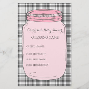 Lámina Juego de adivinaciones de Baby Shower Pink Mason J
