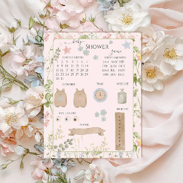 Lámina Juego de adivinaciones para Baby Shower de la seri