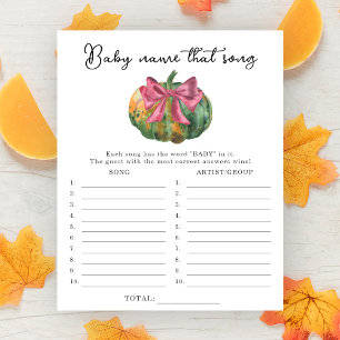 Lámina Juego de adivinanza de canciones para baby shower