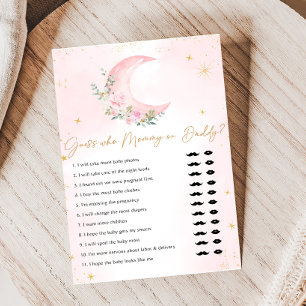 Lámina Juego de adivinanza para baby shower Luna Rosa y E