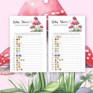 Lámina Juego de adivinanzas con emojis para baby shower -