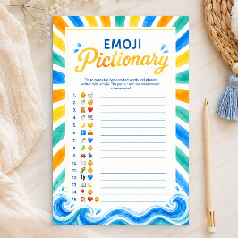 Lámina Juego de adivinanzas con emojis para baby shower s