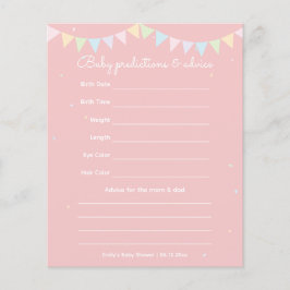 Lámina Juego de adivinanzas para baby shower de niña con 