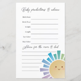 Lámina Juego de adivinanzas para Baby Shower del arcoiris