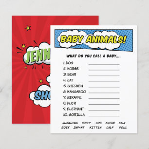 Lámina Juego de animales bebé superhéroe de cómic Es un n