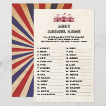 Juego de animales bebés Circo Carnaval Baby Shower