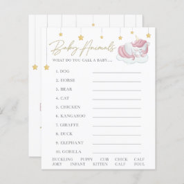 Lámina Juego de animales de Baby Shower con estrellas de 