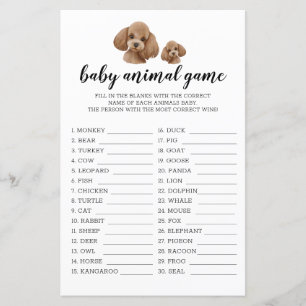Lámina Juego de animales para bebés Colores de agua de ju