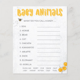 Lámina Juego de animales para bebés con ducha amarilla du