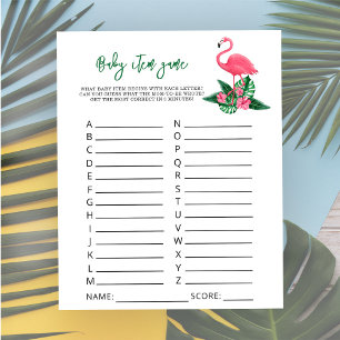 Lámina Juego de artículo de bebé Flamingo. Juego de fiest