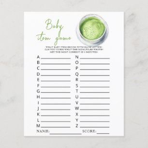 Lámina Juego de artículos para bebé de té matcha en acuar
