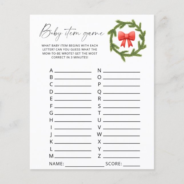 Lámina Juego de artículos para bebés de invierno. Juego B (Anverso)