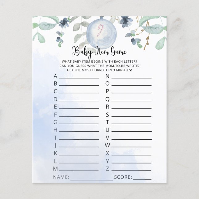 Lámina Juego de artículos para bebés de invierno. Juego B (Anverso)