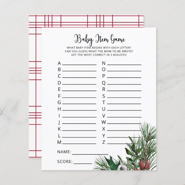 Lámina Juego de artículos para bebés Evergreen Juego Baby (Anverso / Reverso)