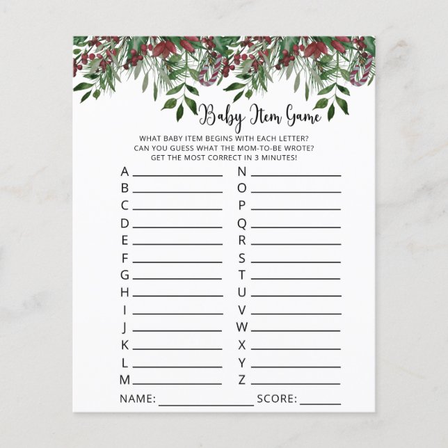 Lámina Juego de artículos para bebés Evergreen Juego Baby (Anverso)