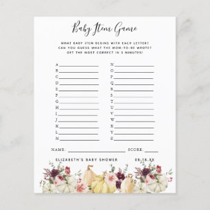 Lámina Juego de artículos para bebés   Juego Baby Shower