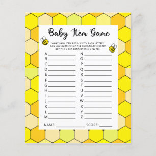 Lámina Juego de artículos para bebés. Juego Baby Shower