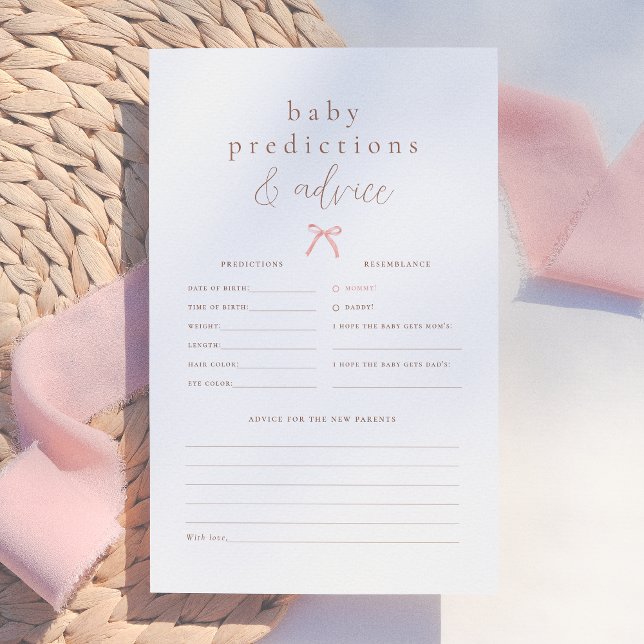 Lámina Juego de asesoramiento y predicción de Baby Shower (Subido por el creador)