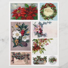 Lámina Juego de auténticas etiquetas de flores de la époc