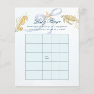 Lámina Juego de Baby Bingo Sea You Soon para Baby Shower