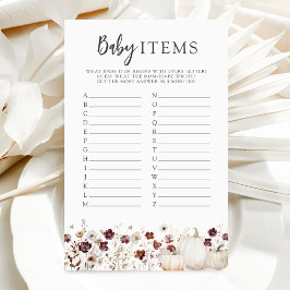 Lámina Juego de Baby para Fall Wildflower Baby Shower